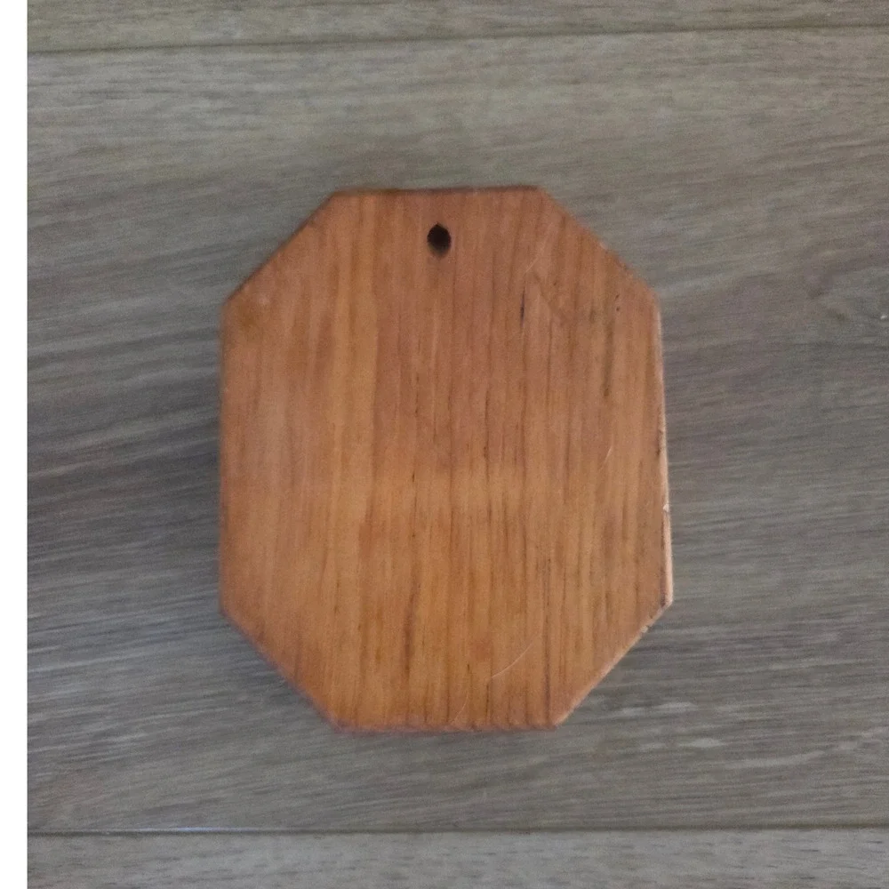 Vintage MCM Berger Press Wooden Hamburger Patty Mold‎ Octagon Bull Graphic Wood